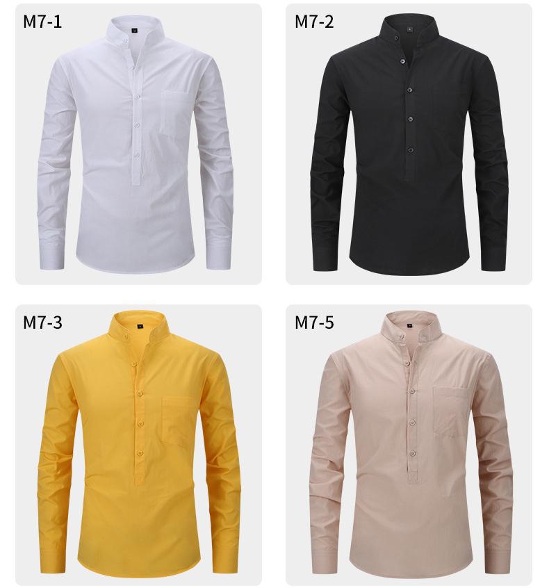 Men's Business Casual Pure Cotton Long-Sleeved Shirt M7