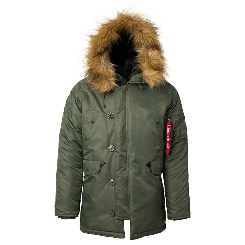 Men's Pilot Air Force Cotton Padded Jacket Winter Hooded Thickened Couple Jacket