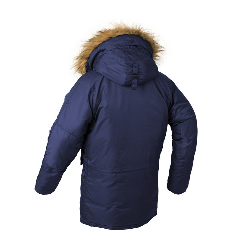 Men's Pilot Air Force Cotton Padded Jacket Winter Hooded Thickened Couple Jacket