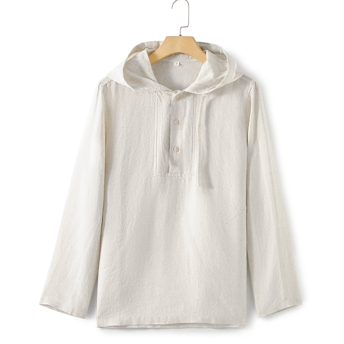 Men's 100% linen Long Sleeve Pullover Hoodie Shirts Top