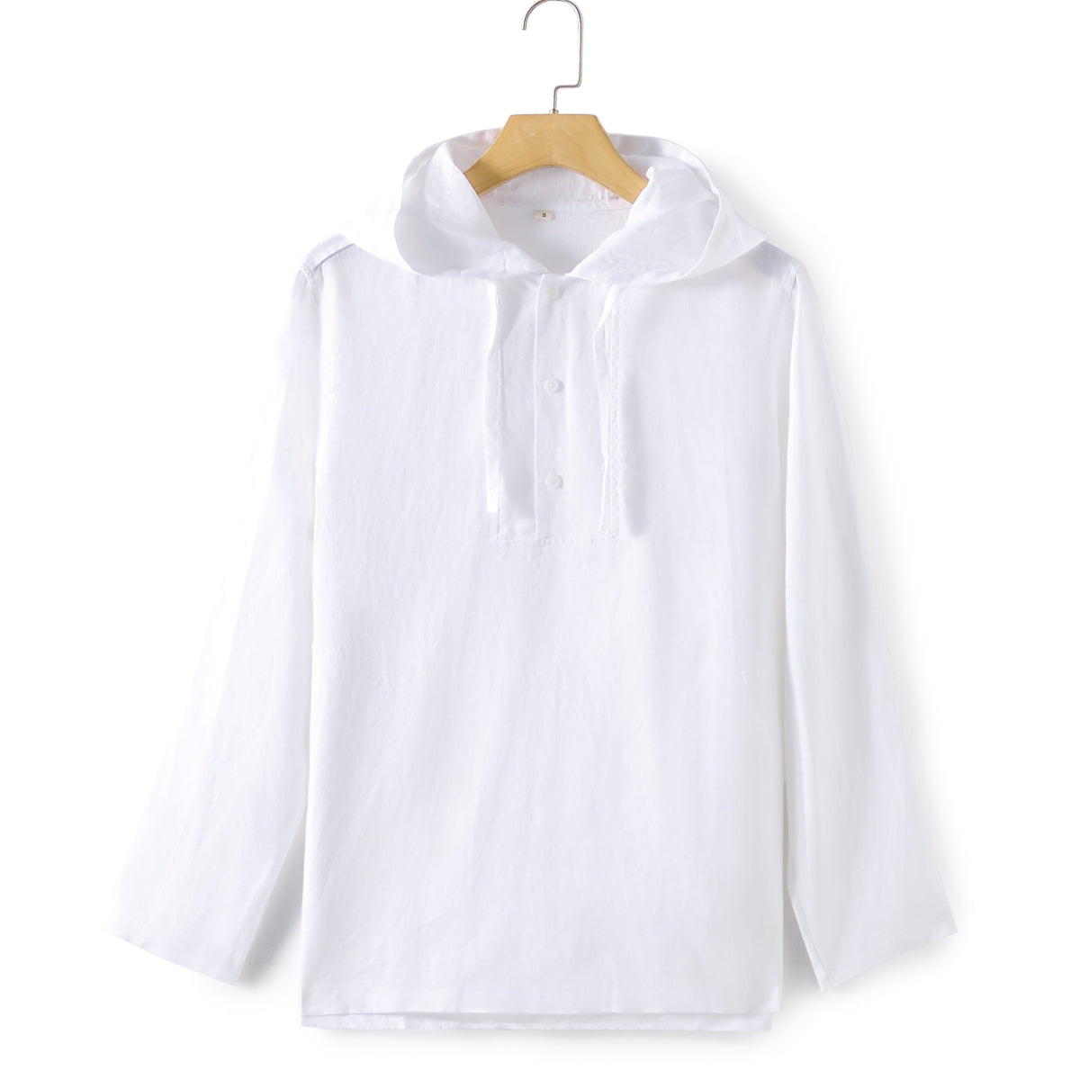Men's 100% linen Long Sleeve Pullover Hoodie Shirts Top