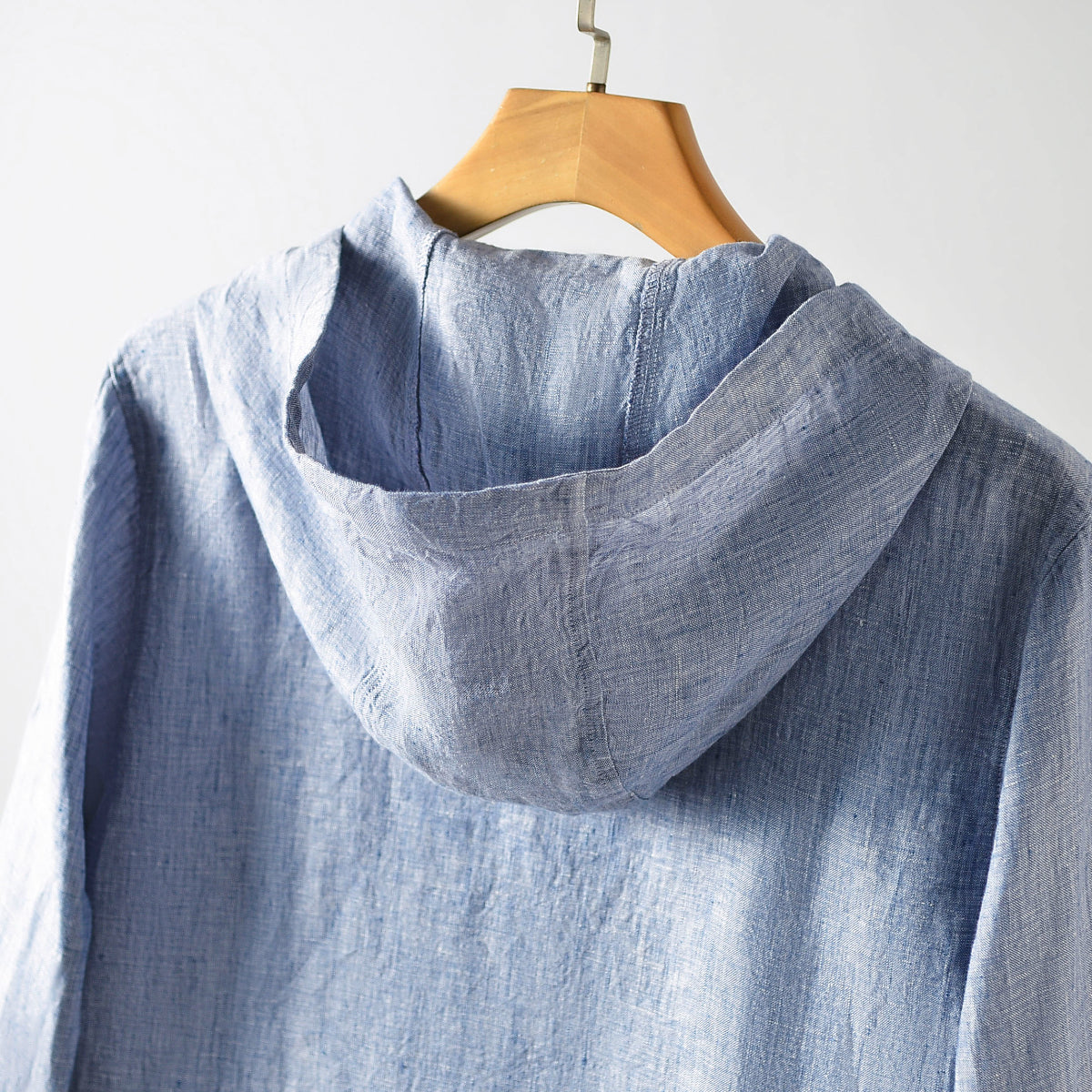 Men's 100% linen Long Sleeve Pullover Hoodie Shirts Top