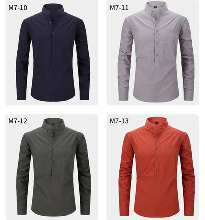 Men's Business Casual Pure Cotton Long-Sleeved Shirt M7