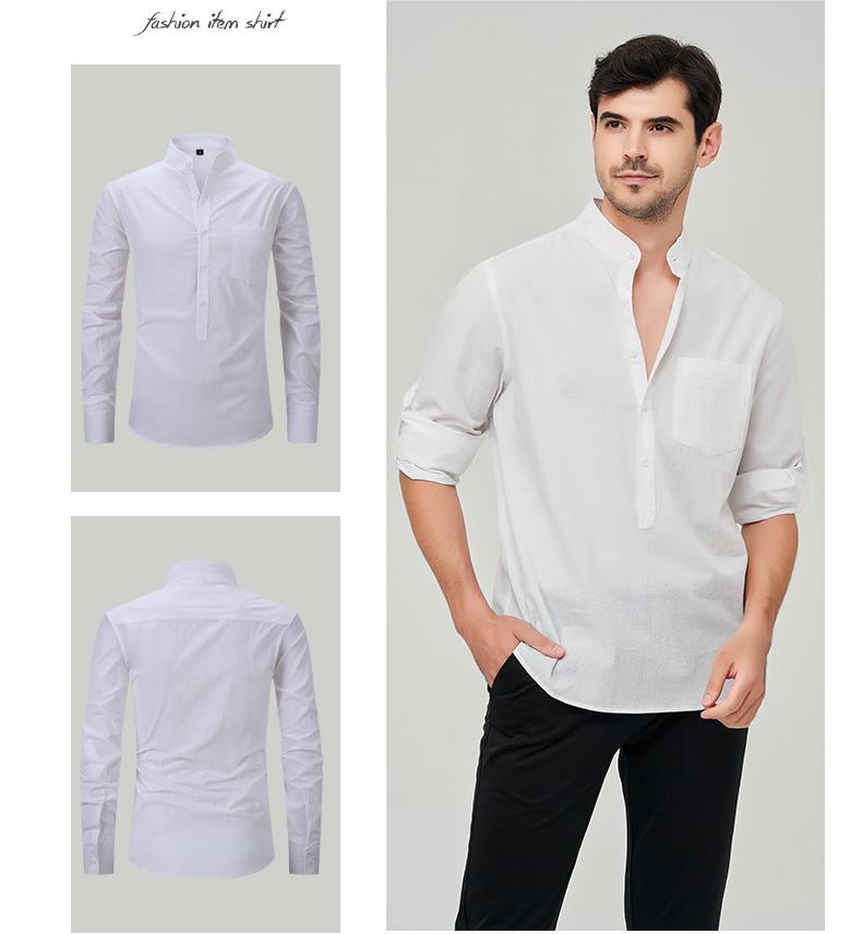 Men's Business Casual Pure Cotton Long-Sleeved Shirt M7