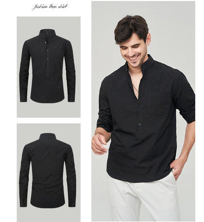 Men's Business Casual Pure Cotton Long-Sleeved Shirt M7