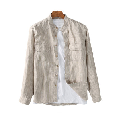 Men's Long Sleeve Linen Shirt C022