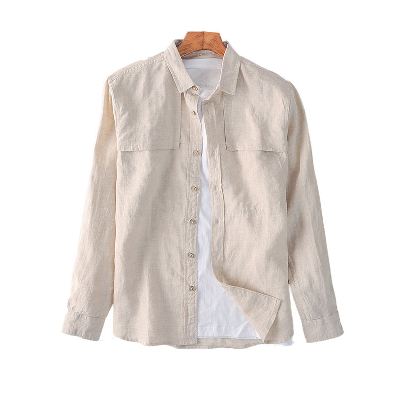 Men's Simple Casual Linen Shirt C036