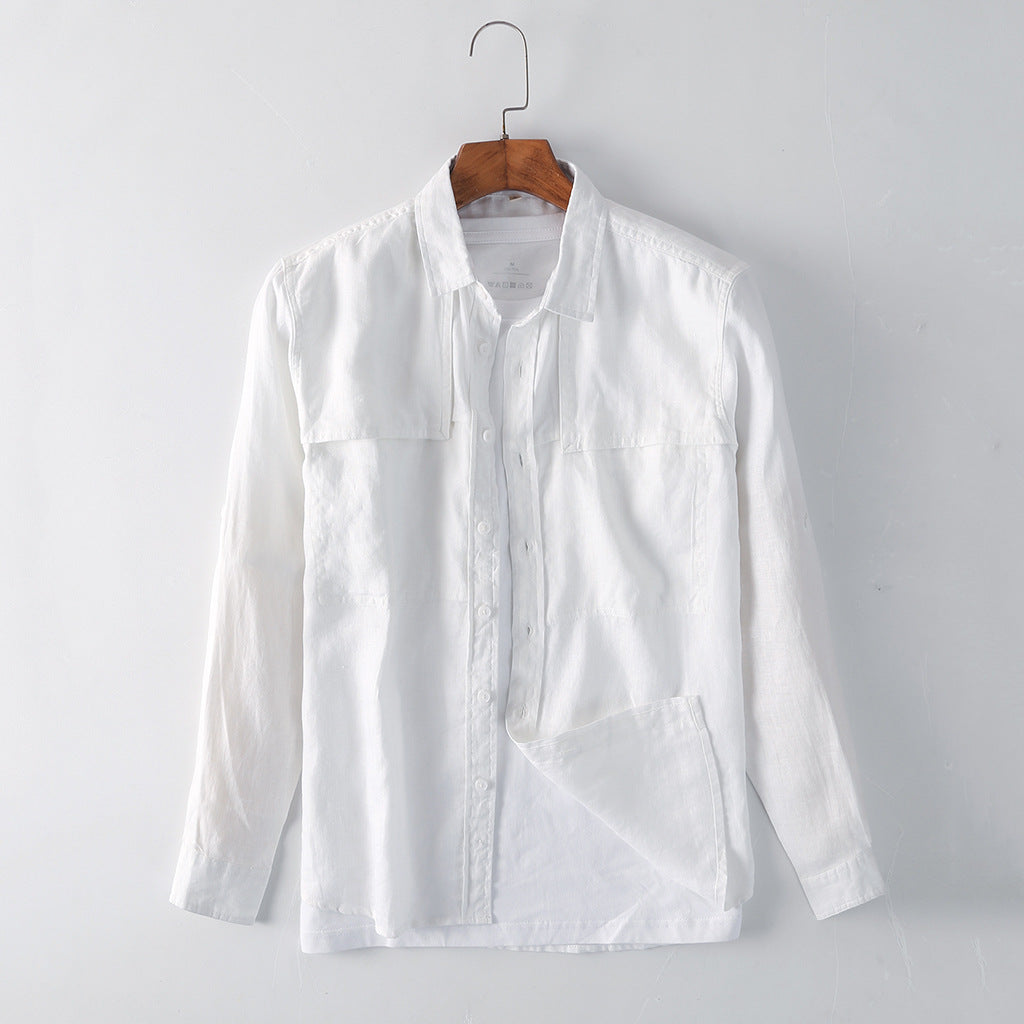 Men's Simple Casual Linen Shirt C036