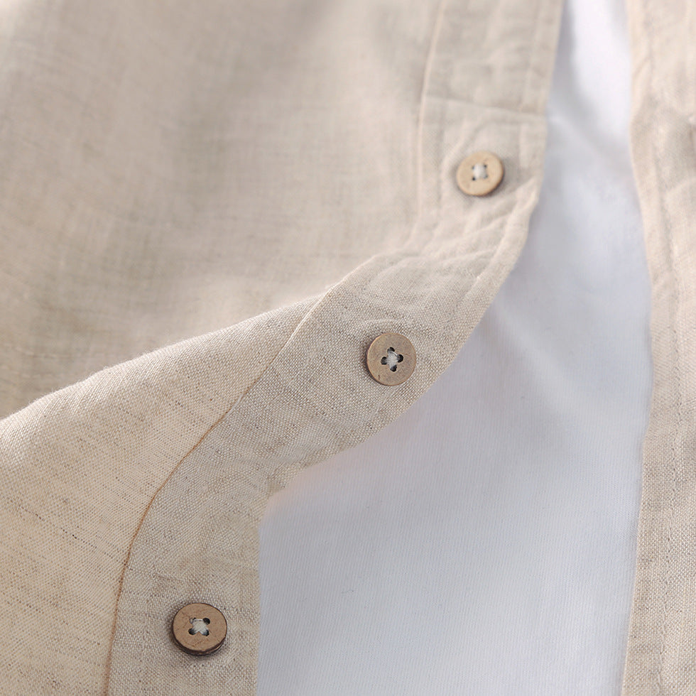 Men's Simple Casual Linen Shirt C036