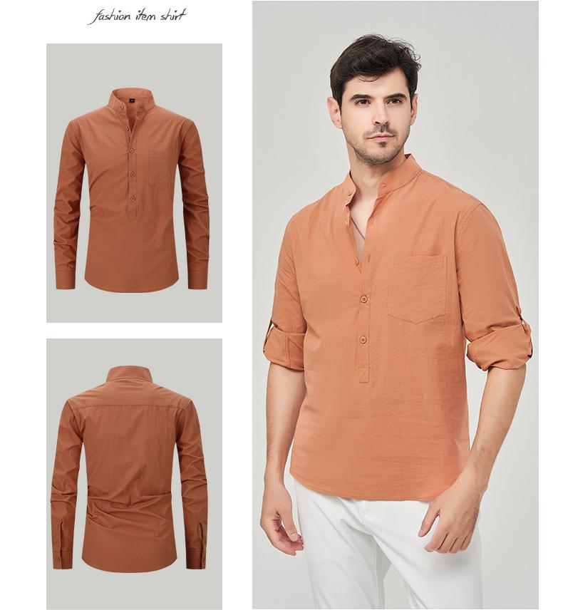 Men's Business Casual Pure Cotton Long-Sleeved Shirt M7