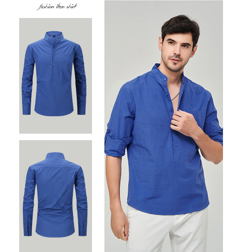 Men's Business Casual Pure Cotton Long-Sleeved Shirt M7