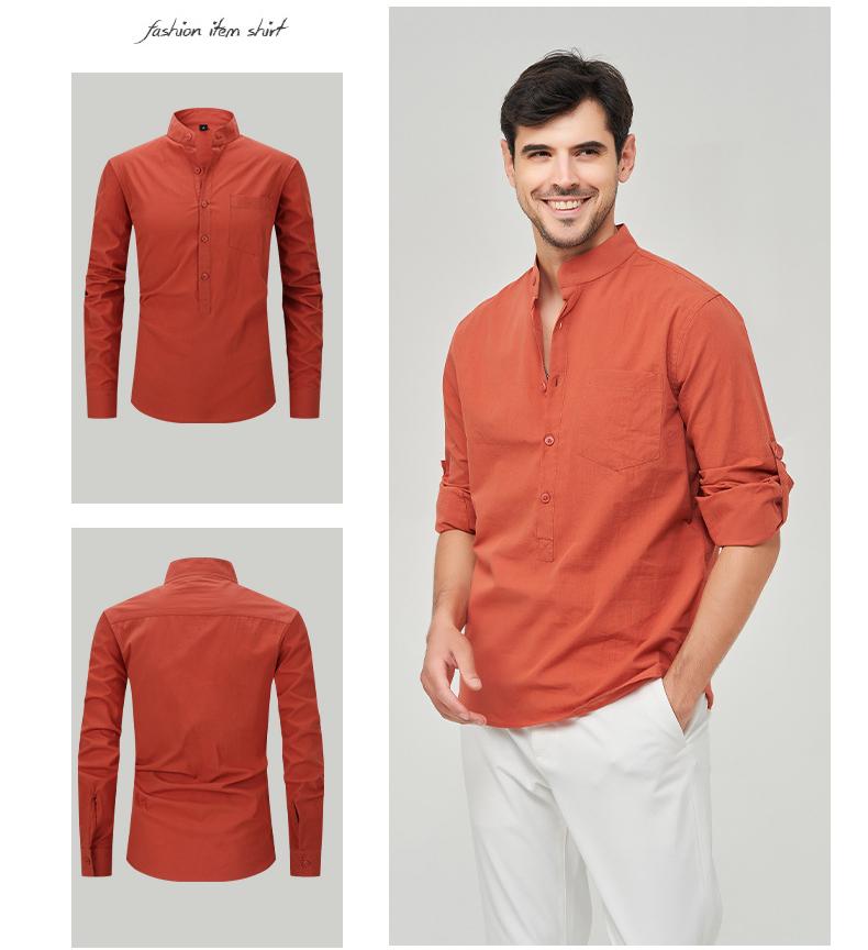 Men's Business Casual Pure Cotton Long-Sleeved Shirt M7