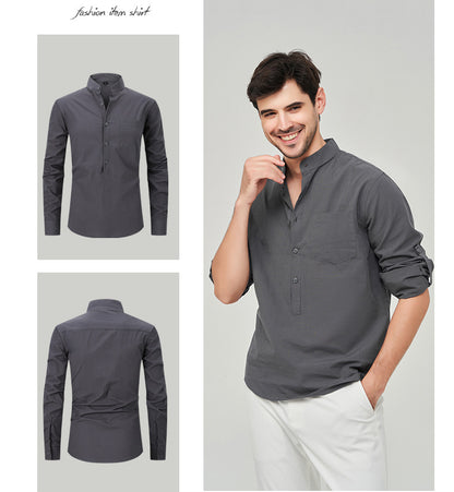 Men's Business Casual Pure Cotton Long-Sleeved Shirt M7