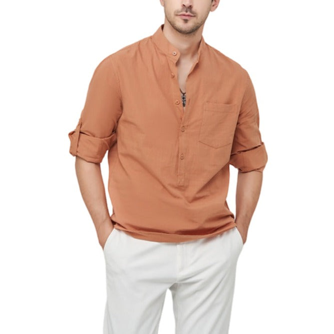 Men's Business Casual Pure Cotton Long-Sleeved Shirt M7