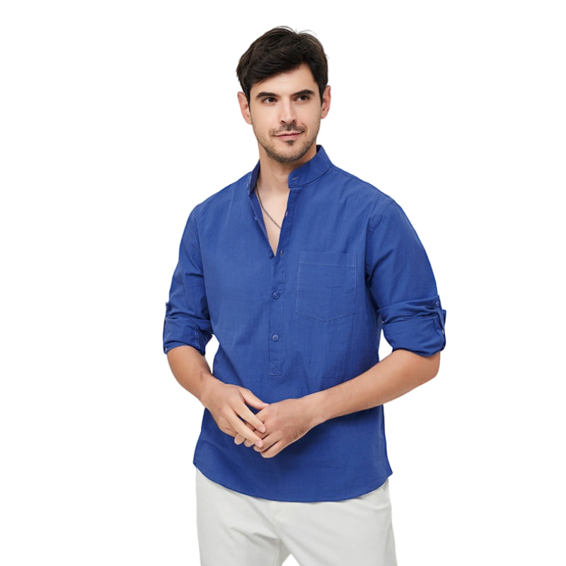 Men's Business Casual Pure Cotton Long-Sleeved Shirt M7