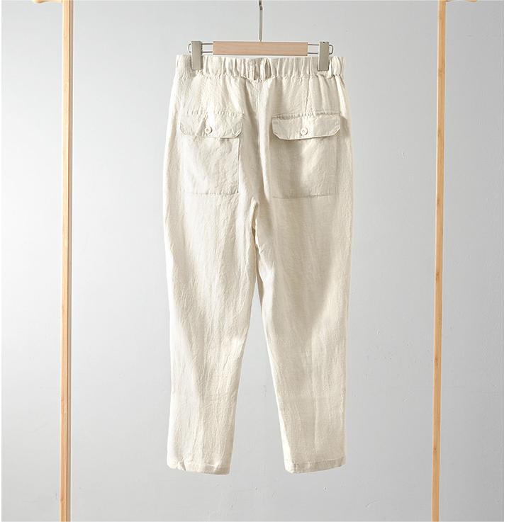 Men's 100% Linen Loose Fit Summer Pants C006