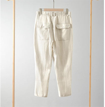 Men's 100% Linen Loose Fit Summer Pants C006