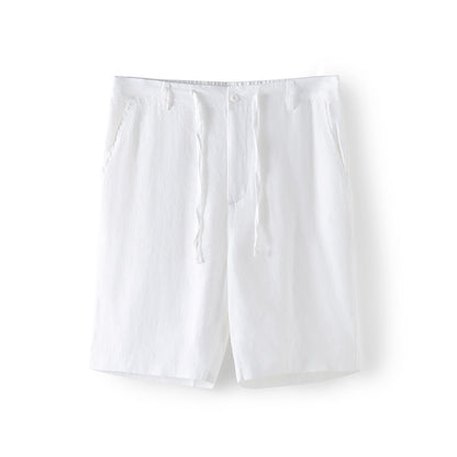 Men's 100% Linen Classic Shorts With Zipper B039