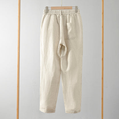 MEN'S 100% LINEN CASUAL DRAWSTRING PANT E002