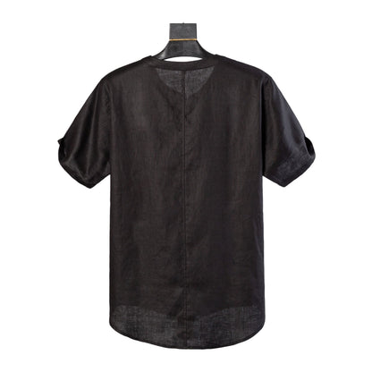 Men's Short Sleeve Linen Regular Fit Shirt