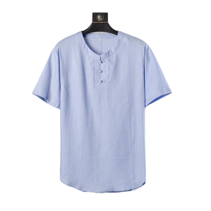 Men's Short Sleeve Linen Regular Fit Shirt