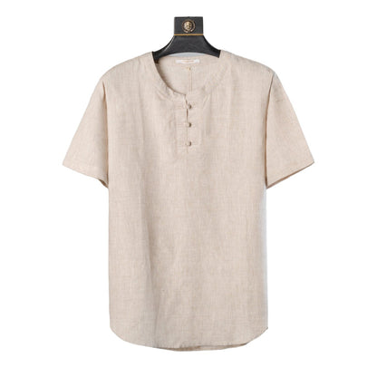 Men's Short Sleeve Linen Regular Fit Shirt