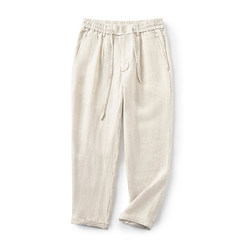 MEN'S 100% LINEN CASUAL DRAWSTRING PANT E002