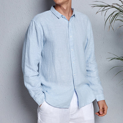 Men's 100% Linen Relaxed Fit Collar Shirt B024