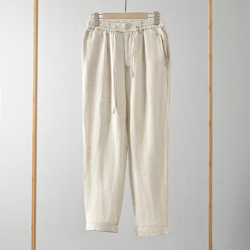 MEN'S 100% LINEN CASUAL DRAWSTRING PANT E002