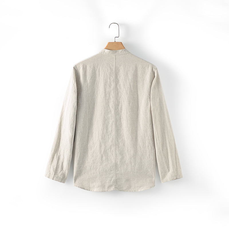 Men's 100% Linen Long Sleeve Shirts D015