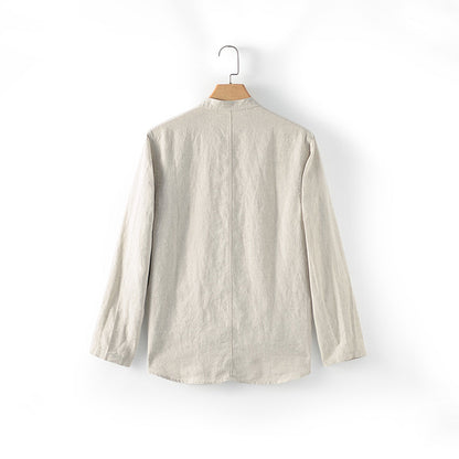 Men's 100% Linen Long Sleeve Shirts D015