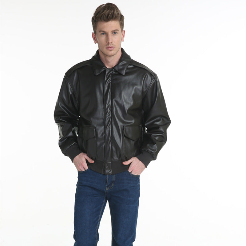 Men's Aviator Leather Winter Jacket