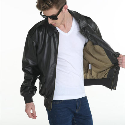 Men's Aviator Leather Winter Jacket