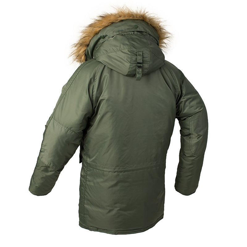 Men's Pilot Air Force Cotton Padded Jacket   Winter Hooded Thickened Couple Jacket