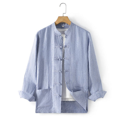 Men's 100% Linen long Sleeve casual shirt E009