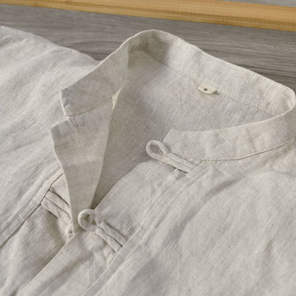 Men's 100% Linen long Sleeve casual shirt E009