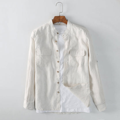 Men's Long Sleeve Linen Shirt C022