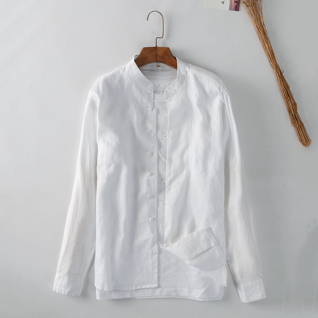 Men's Long Sleeve Linen Shirt C033