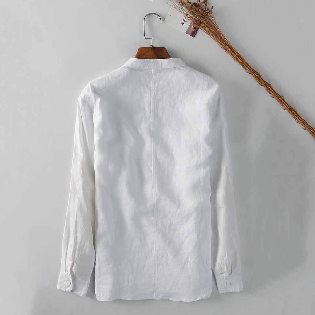 Men's Long Sleeve Linen Shirt C033