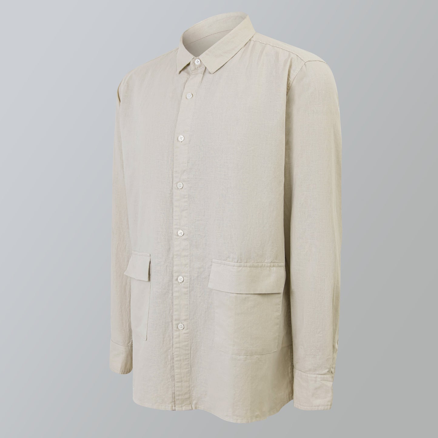 Men's Linen Shirt Long Sleeve Button UP C039