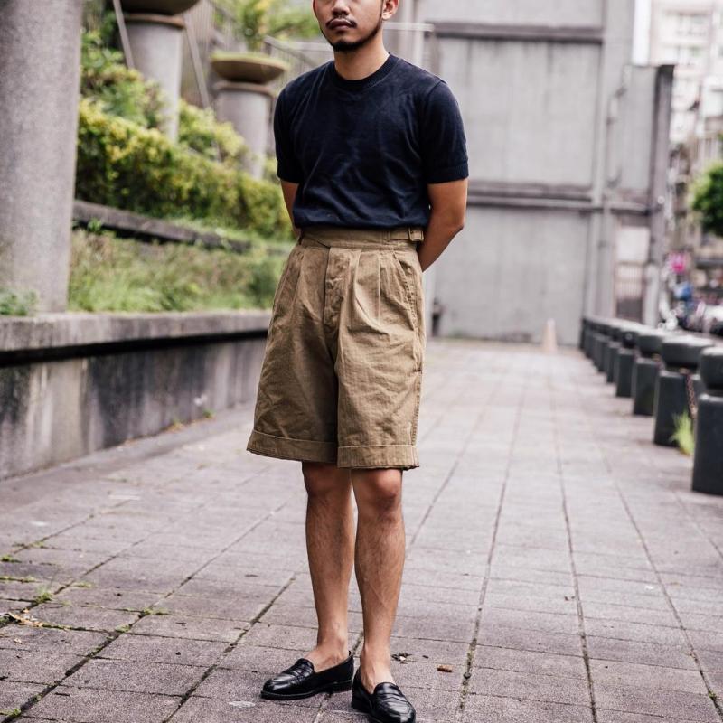 Men's Vintage Work Clothes High Waist Army Pants And Shorts