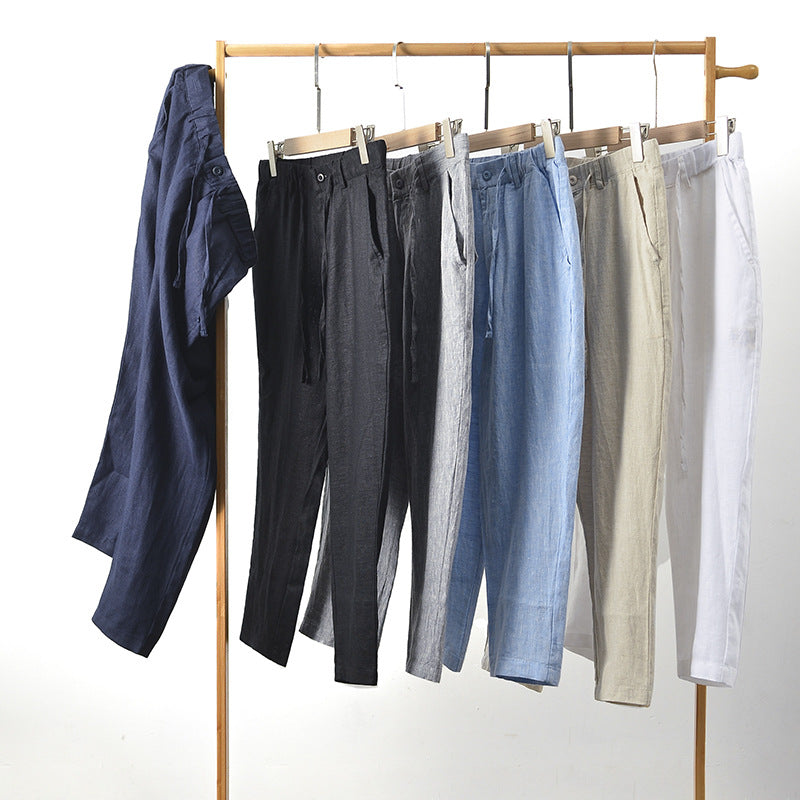 Men's 100% Linen Loose Fit Summer Pants C006