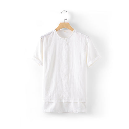 Men's Short Sleeve 100% Linen Shirts D013