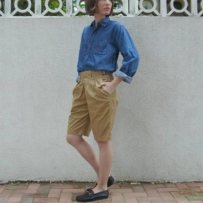 Men's Vintage Work Clothes High Waist Army Pants And Shorts