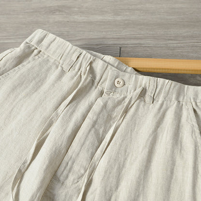 Men's 100% Linen Loose Fit Summer Pants C006