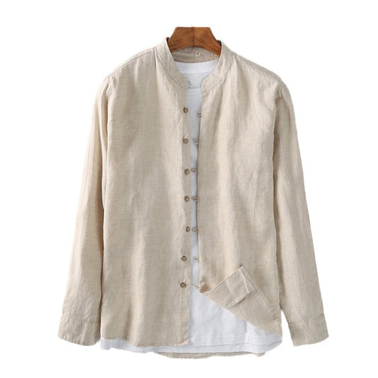 Men's Long Sleeve Linen Shirt C033