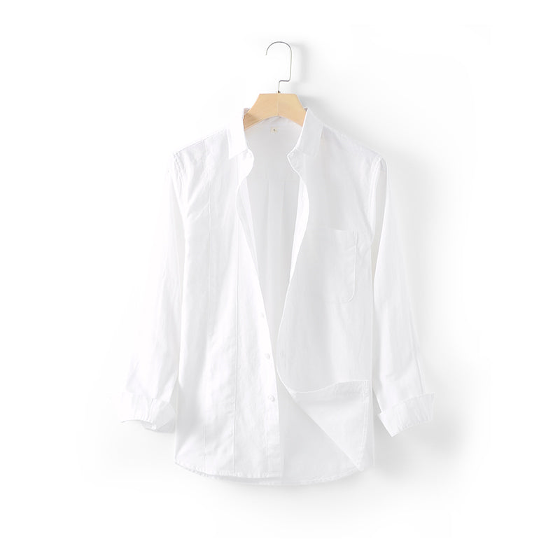 Men's 100% Linen Long Sleeve Regular-Fit Shirt D034