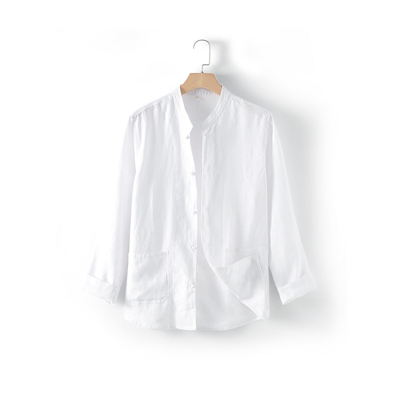 Men's 100% Linen Long Sleeve Shirts D015