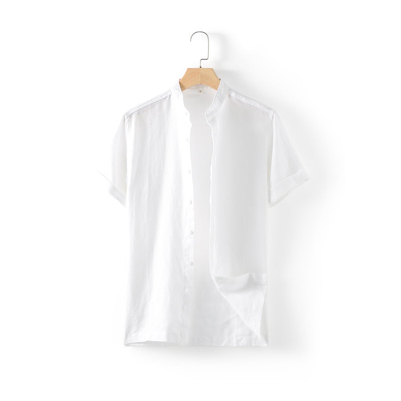 Men's 100% Linen Short Sleeve Button Closure Shirts D020