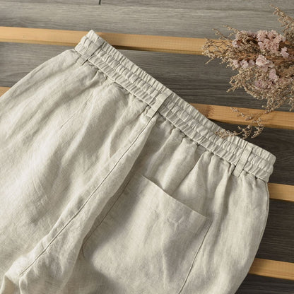 Men's 100% Linen Drawstring Pants E002